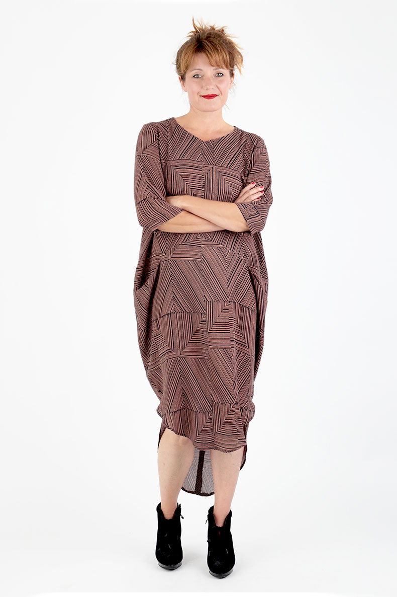 Sewing Pattern Cocoon Dress Trine - made with a beautiful viscose crepe by Lotte Martens